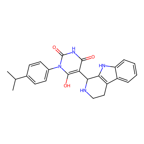 6-hydroxy-3-(4-isopropylphenyl)-5-(2,3,4,9-tetrahydro-1H-pyrido[3,4-b]indol-1-yl)pyrimidine-2,4(1H,3H)-dione structure