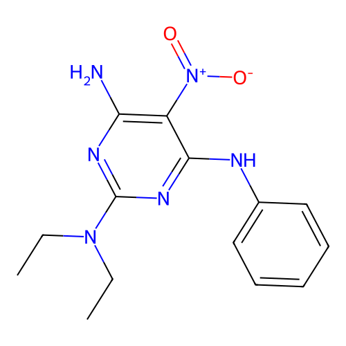 N2,N2-diethyl-5-nitro-N4-phenylpyrimidine-2,4,6-triamine structure