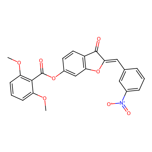 2-[(3-Nitrophenyl)methylene]-3-oxobenzo[3,4-b]furan-6-yl 2,6-dimethoxybenzoate structure