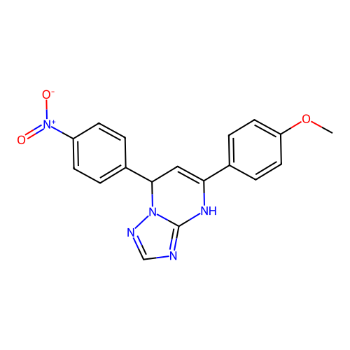 5-(4-methoxyphenyl)-7-(4-nitrophenyl)-1,7-dihydro-[1,2,4]triazolo[1,5-a]pyrimidine structure