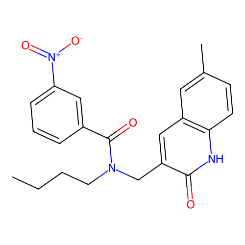 N-butyl-N-[(6-methyl-2-oxo-1H-quinolin-3-yl)methyl]-3-nitrobenzamide structure