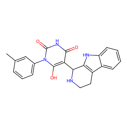 6-hydroxy-5-(2,3,4,9-tetrahydro-1H-pyrido[3,4-b]indol-1-yl)-3-(m-tolyl)pyrimidine-2,4(1H,3H)-dione structure