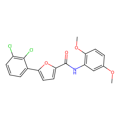 5-(2,3-dichlorophenyl)-N-(2,5-dimethoxyphenyl)furan-2-carboxamide structure