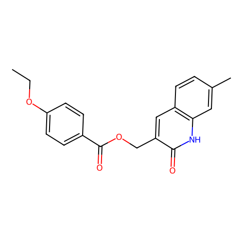 (7-methyl-2-oxo-1H-quinolin-3-yl)methyl 4-ethoxybenzoate structure