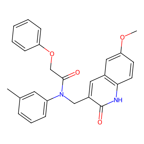 N-((2-hydroxy-6-methoxyquinolin-3-yl)methyl)-2-phenoxy-N-(m-tolyl)acetamide structure