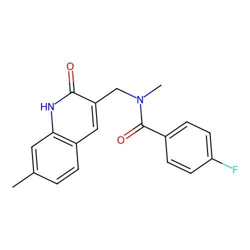 4-fluoro-N-methyl-N-[(7-methyl-2-oxo-1,2-dihydroquinolin-3-yl)methyl]benzamide structure