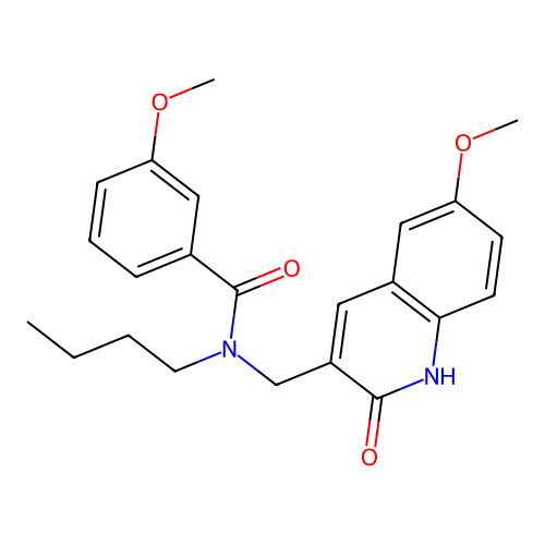 N-butyl-N-((2-hydroxy-6-methoxyquinolin-3-yl)methyl)-3-methoxybenzamide structure