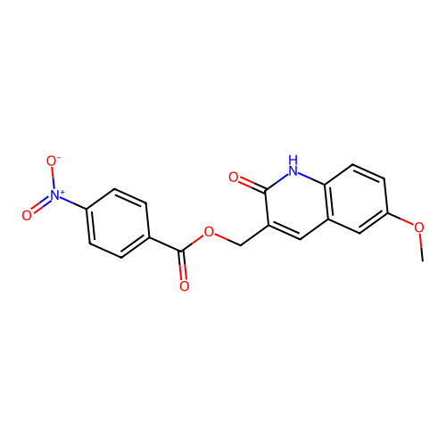 (6-methoxy-2-oxo-1H-quinolin-3-yl)methyl 4-nitrobenzoate structure