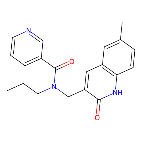 N-[(6-methyl-2-oxo-1H-quinolin-3-yl)methyl]-N-propylpyridine-3-carboxamide structure