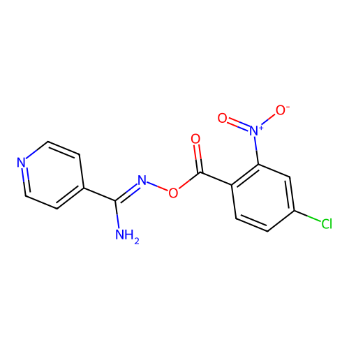[[Amino(pyridin-4-yl)methylidene]amino] 4-chloro-2-nitrobenzoate structure