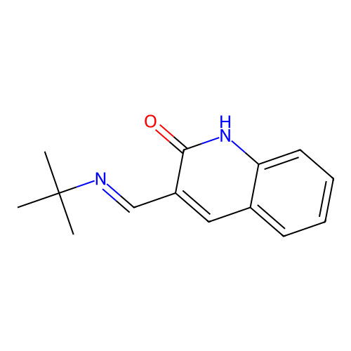 (E)-3-((tert-butylimino)methyl)quinolin-2-ol structure