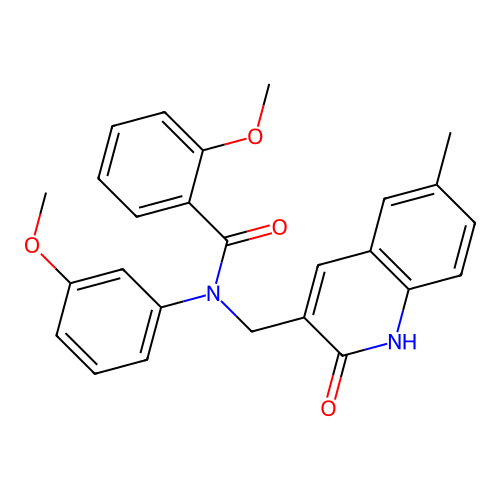 2-methoxy-N-(3-methoxyphenyl)-N-[(6-methyl-2-oxo-1H-quinolin-3-yl)methyl]benzamide structure