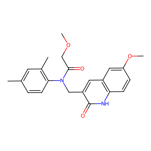 N-(2,4-dimethylphenyl)-N-((2-hydroxy-6-methoxyquinolin-3-yl)methyl)-2-methoxyacetamide structure