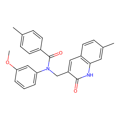 N-((2-hydroxy-7-methylquinolin-3-yl)methyl)-N-(3-methoxyphenyl)-4-methylbenzamide structure