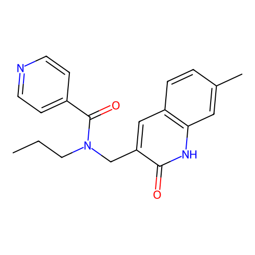N-((2-hydroxy-7-methylquinolin-3-yl)methyl)-N-propylisonicotinamide structure