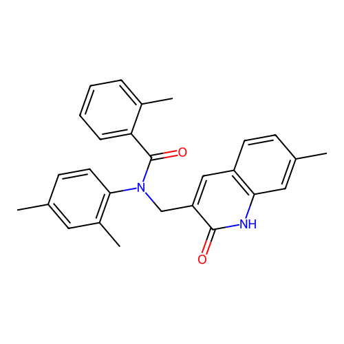 N-(2,4-dimethylphenyl)-N-((2-hydroxy-7-methylquinolin-3-yl)methyl)-2-methylbenzamide structure