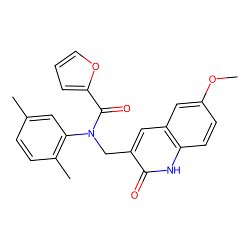 N-(2,5-dimethylphenyl)-N-((2-hydroxy-6-methoxyquinolin-3-yl)methyl)furan-2-carboxamide structure
