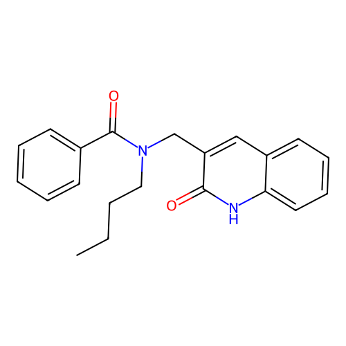 N-butyl-N-[(2-oxo-1H-quinolin-3-yl)methyl]benzamide structure