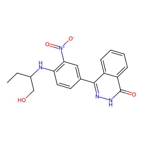 4-{4-[(1-hydroxybutan-2-yl)amino]-3-nitrophenyl}phthalazin-1(2H)-one structure