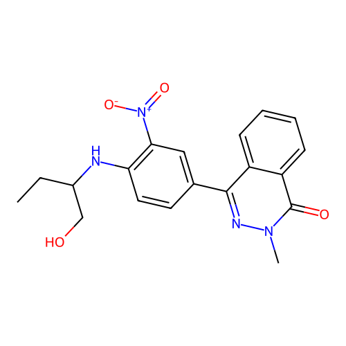 4-{4-[(1-hydroxybutan-2-yl)amino]-3-nitrophenyl}-2-methylphthalazin-1(2H)-one structure
