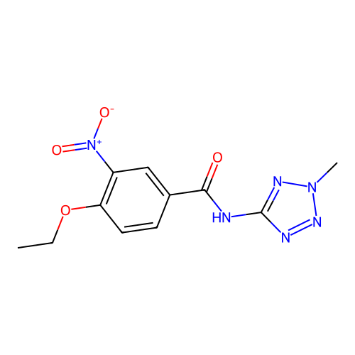 4-ethoxy-N-(2-methyl-2H-tetrazol-5-yl)-3-nitrobenzamide structure