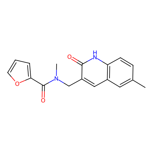 N-methyl-N-[(6-methyl-2-oxo-1H-quinolin-3-yl)methyl]furan-2-carboxamide structure