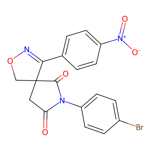 7-(4-Bromophenyl)-4-(4-nitrophenyl)-2-oxa-3,7-diazaspiro[4.4]non-3-ene-6,8-dione structure