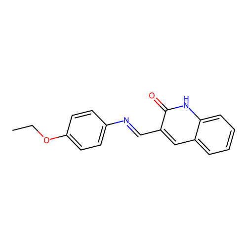 3-{(E)-[(4-ethoxyphenyl)imino]methyl}quinolin-2(1H)-one structure