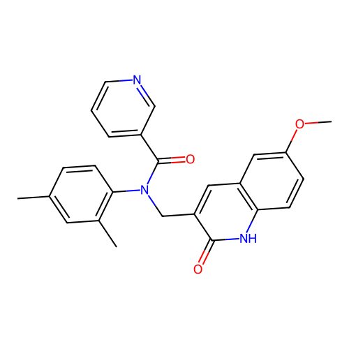 N-(2,4-Dimethyl-phenyl)-N-(2-hydroxy-6-methoxy-quinolin-3-ylmethyl)-nicotinamide structure