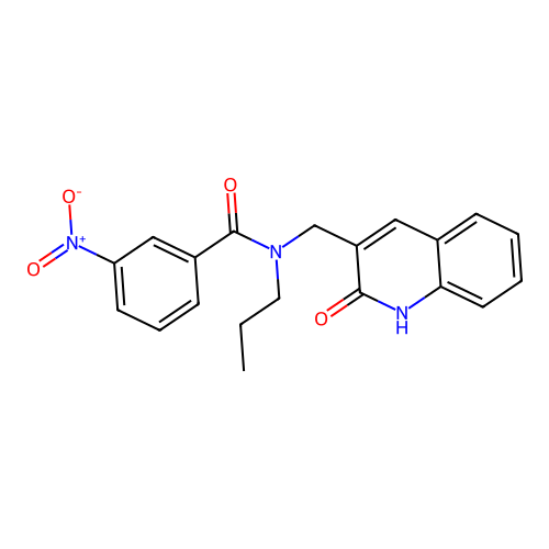 3-nitro-N-[(2-oxo-1H-quinolin-3-yl)methyl]-N-propylbenzamide structure