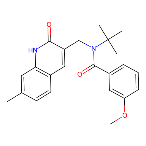 N-(tert-butyl)-N-((2-hydroxy-7-methylquinolin-3-yl)methyl)-3-methoxybenzamide structure