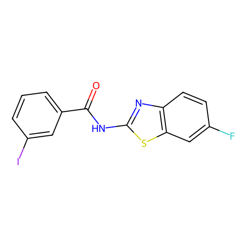 N-(6-fluoro-1,3-benzothiazol-2-yl)-3-iodobenzamide structure