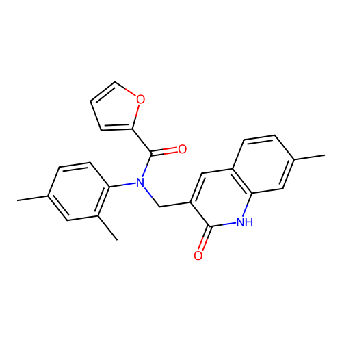N-(2,4-dimethylphenyl)-N-((2-hydroxy-7-methylquinolin-3-yl)methyl)furan-2-carboxamide structure