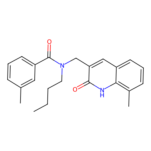 N-butyl-3-methyl-N-[(8-methyl-2-oxo-1H-quinolin-3-yl)methyl]benzamide structure