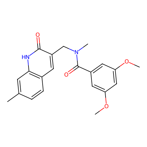 3,5-dimethoxy-N-methyl-N-[(7-methyl-2-oxo-1,2-dihydroquinolin-3-yl)methyl]benzamide structure