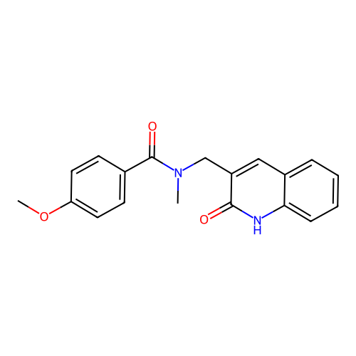 4-methoxy-N-methyl-N-[(2-oxo-1H-quinolin-3-yl)methyl]benzamide structure
