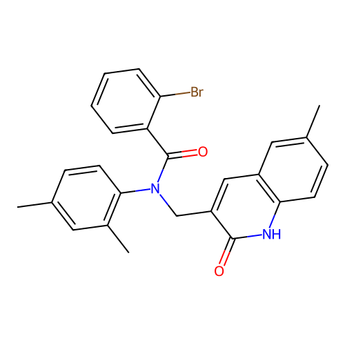2-bromo-N-(2,4-dimethylphenyl)-N-((2-hydroxy-6-methylquinolin-3-yl)methyl)benzamide structure