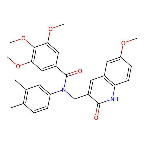 N-(3,4-dimethylphenyl)-3,4,5-trimethoxy-N-[(6-methoxy-2-oxo-1H-quinolin-3-yl)methyl]benzamide structure