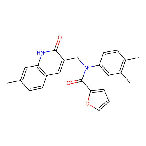 N-(3,4-dimethylphenyl)-N-((2-hydroxy-7-methylquinolin-3-yl)methyl)furan-2-carboxamide structure