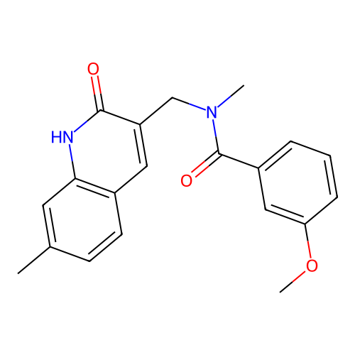 3-methoxy-N-methyl-N-[(7-methyl-2-oxo-1H-quinolin-3-yl)methyl]benzamide structure
