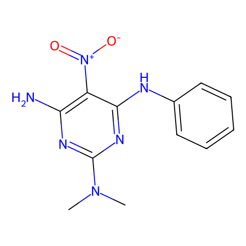 N2,N2-dimethyl-5-nitro-N4-phenylpyrimidine-2,4,6-triamine structure