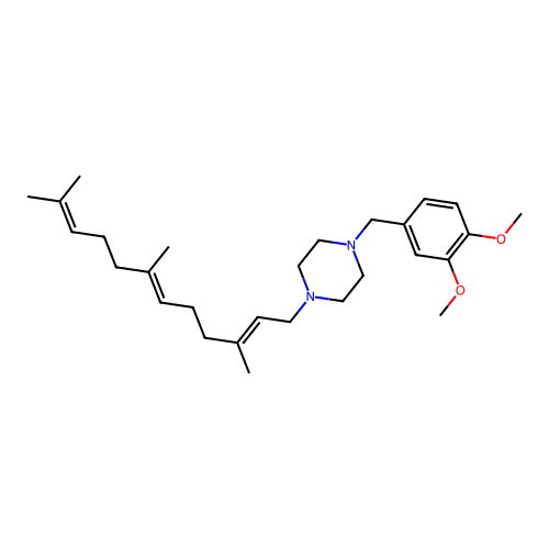 Piperazine, 1-(3,4-dimethoxybenzyl)-4-(3,7,11-trimethyl-2,6,10-dodecatrienyl)- structure