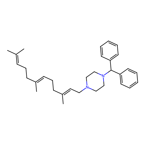 Piperazine, 1-(diphenylmethyl)-4-(3,7,11-trimethyl-2,6,10-dodecatrienyl)- structure