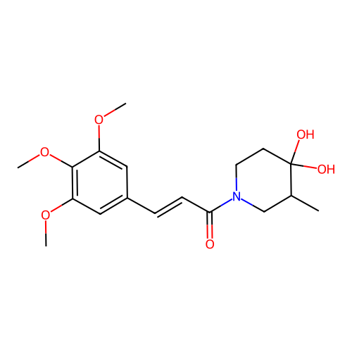 Piperidine, 4,4-dihydroxy-3-methyl-1-(3,4,5-trimethoxycinnamoyl)- structure