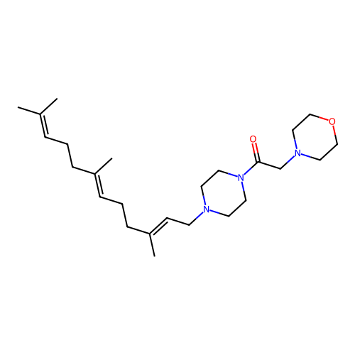 Piperazine, 1-(4-morpholinoacetyl)-4-(3,7,11-trimethyl-2,6,10-dodecatrienyl)- structure