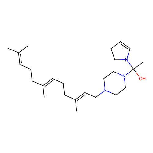 Piperazine, 1-(1-pyrrolidinylacetyl)-4-(3,7,11-trimethyl-2,6,10-dodecatrienyl)- structure