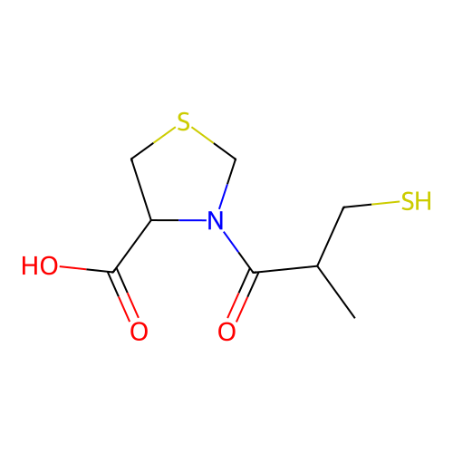 4-Thiazolidinecarboxylic acid, 3-(3-mercapto-2-methyl-1-oxopropyl)- structure