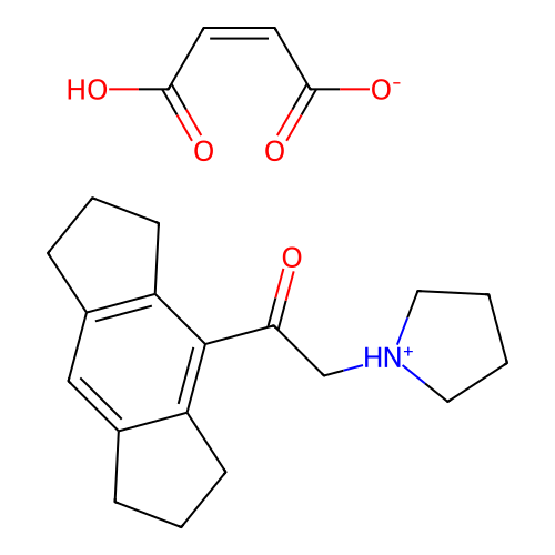 1-(1,2,3,5,6,7-Hexahydro-s-indacen-4-yl)-2-(1-pyrrolidinyl)ethanone maleate structure
