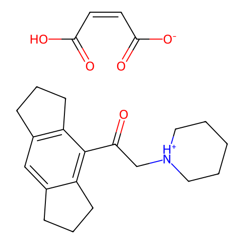 1-(1,2,3,5,6,7-Hexahydro-s-indacen-4-yl)-2-(1-piperidinyl)ethanone maleate structure