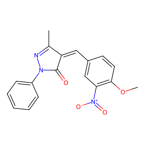 (4Z)-4-(4-methoxy-3-nitrobenzylidene)-5-methyl-2-phenyl-2,4-dihydro-3H-pyrazol-3-one structure